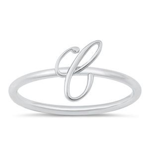 Script letter ring letter C ring available sz 5-10 sterling silver 925